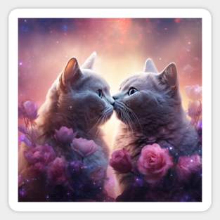 British Shorthair Cats In Love Sticker